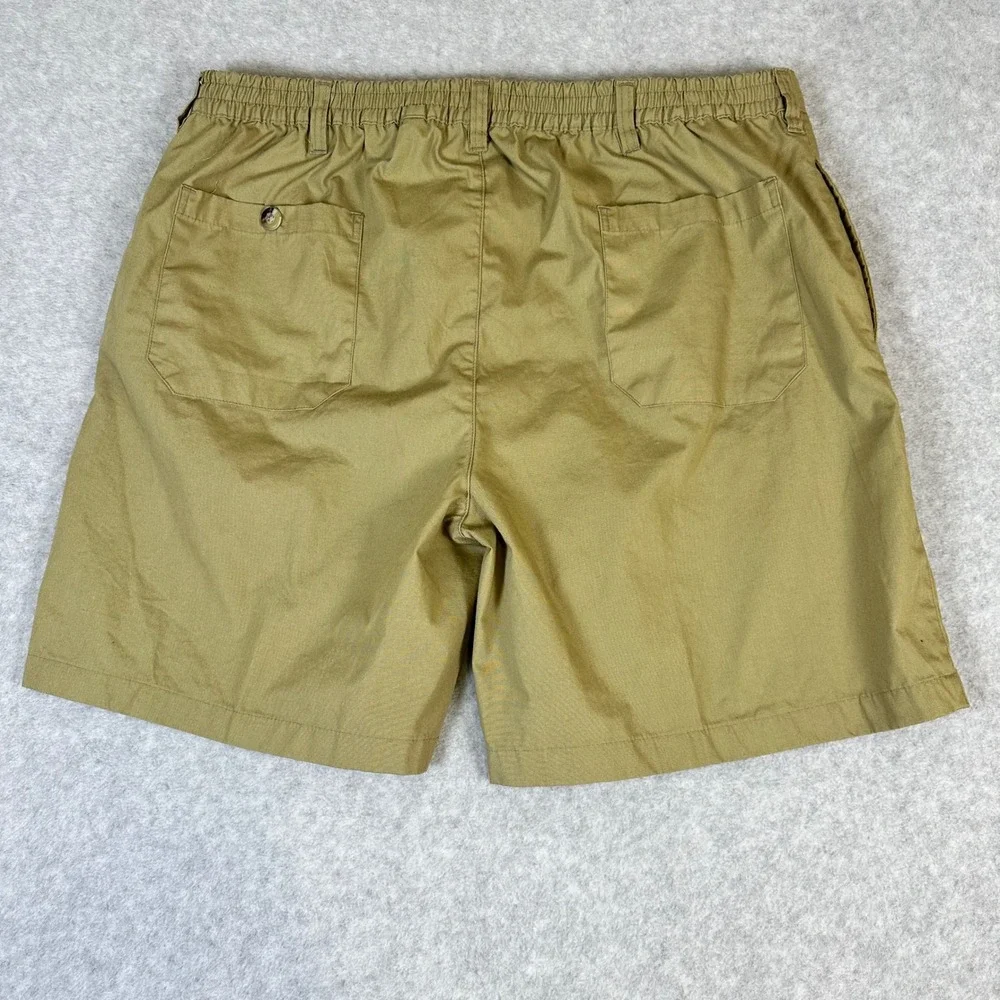 Haband Mens Khaki Shorts Size 44 Elastic Back Waist Tan Cotton Blend Casual‎
